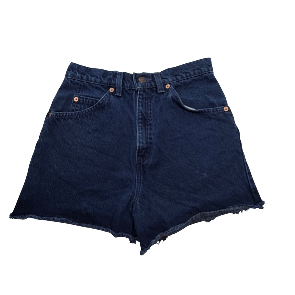 Levi's Vintage 90s Cotton Denim Orange Tab High Waisted Cutoff Shorts Womens 7